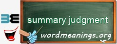WordMeaning blackboard for summary judgment